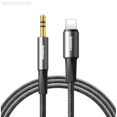 Câble adaptateur Lightning : Jack Tressé 3.5mm REMAX C25 - 1.2M - Noir Saint-Etienne