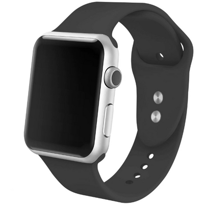 Bracelet en silicone noir pour Apple Watch 42/44mm