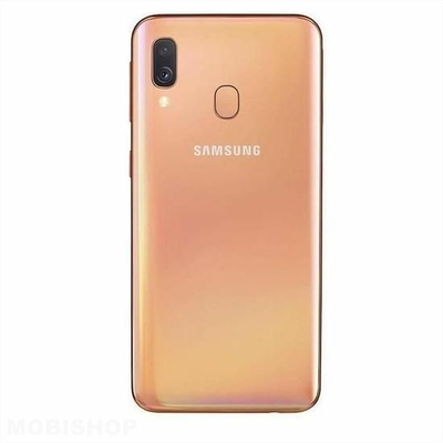 samsung-galaxy-a40-double-sim-debloque-corail-vitre-arriere-reparation-saint-etienne-mobishop