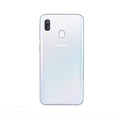 Remplacement vitre arrière Samsung Galaxy A40 A405F blanc saint-etienne mobishop