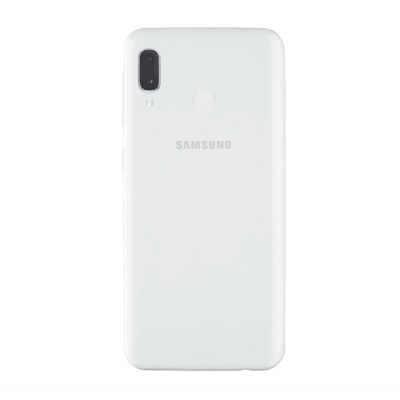 Remplacement vitre arrière Samsung Galaxy A20E A202F blanche st-etienne mobishop