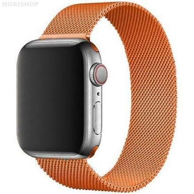 bracelet-milanais-apple-watch-saint-etienne-orange-metal-milanais