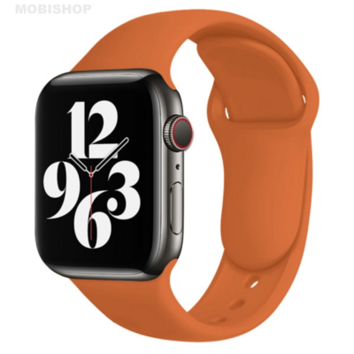 Bracelet en silicone marron pour Apple Watch 38:40mm Saint-Etienne Mobishop