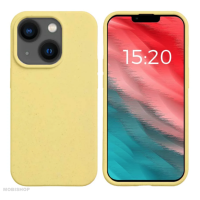 coque-biodégradable-bambou-apple-iphone-15-silicone-jaune
