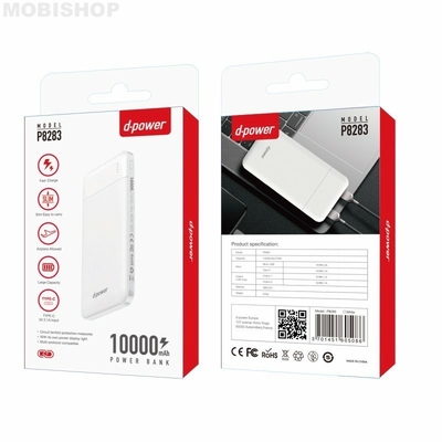 piece-detachee-telephone-powerbank-slim-extra-plat-p8283-white-10000mah-batterie-externe-saint-etienne-mobishop