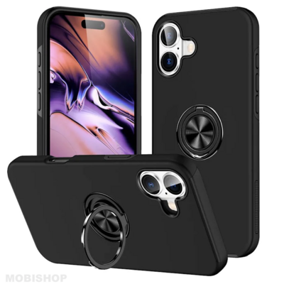 coque-iphone-16-avec-anneau-silicone-noir-saint-etienne-mobishop-protection