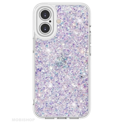 coque-iphone-16-argent-pailette-femme-fille-fantaisie-mode-stylé-apple-saint-etienne-boutique-mobishop-bijou