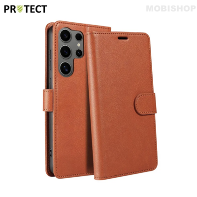coque-rabat-samsung-galaxy-Samsung-Galaxy-S24-ultra-mobishop-reparateur-marron