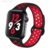 Bracelet en silicone noir  rouge pour Apple Watch 42:44mm saint-etienne