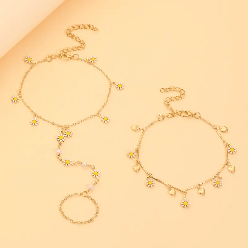 Vacances-Style-Marin-Forme-De-C-ur-Chrysanth-me-Le-Fer-Femmes-Bracelet-De-Cheville (1)