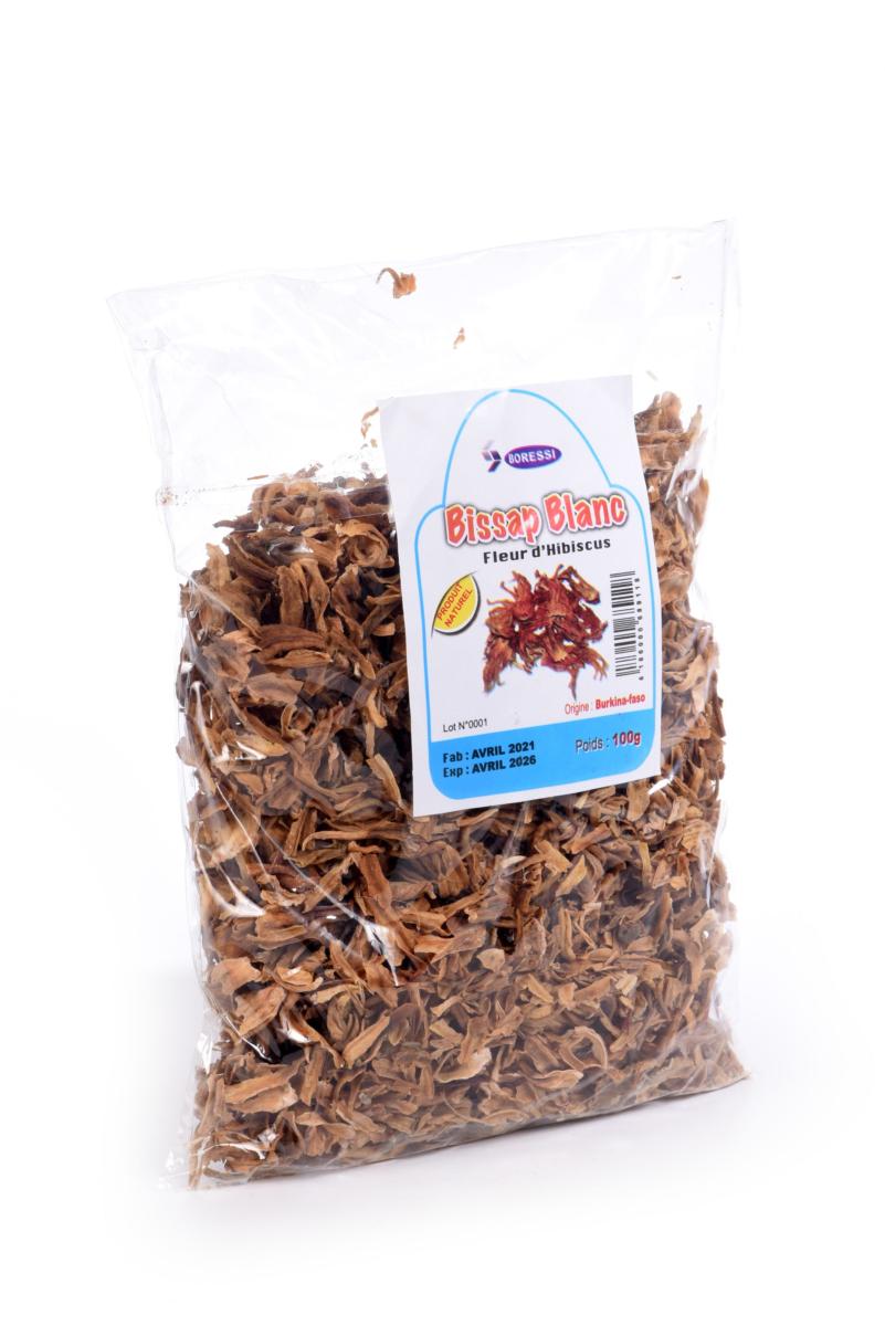 Feuilles de bissap blanc - séchées - 100g