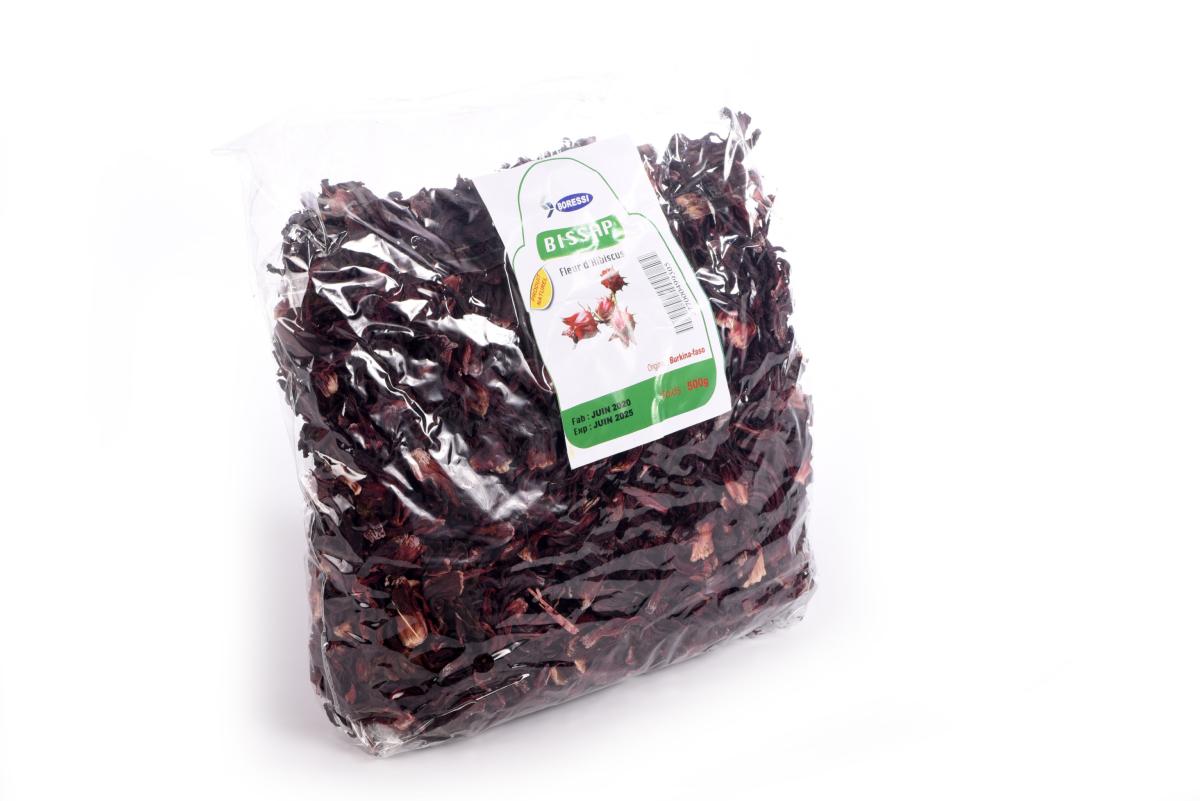 Feuilles de bissap rouge - séchées - 500g