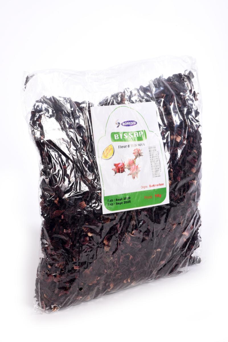 Feuilles de bissap rouge - séchées -1KG
