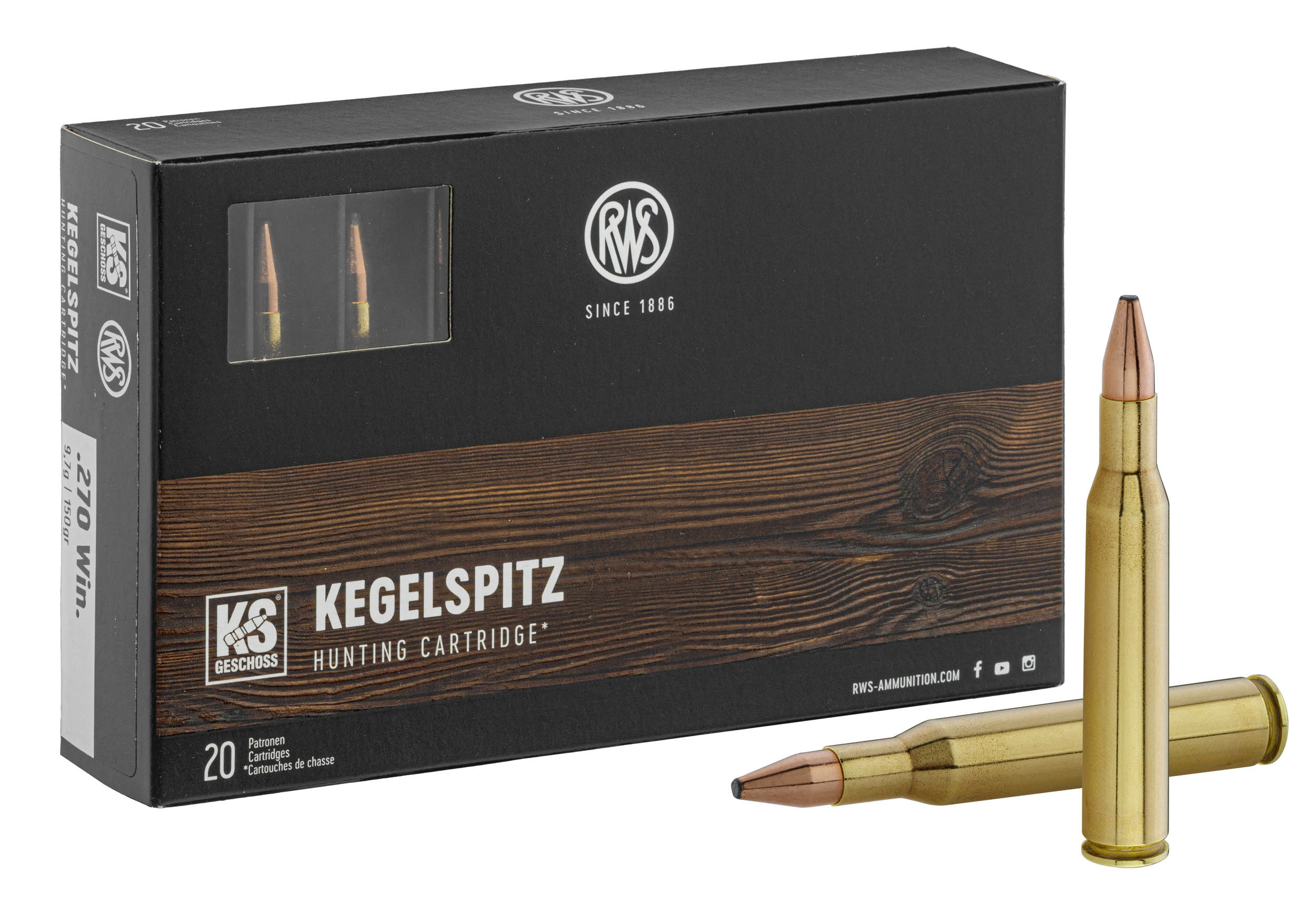 RWS .270 Winchester Pointe conique KS 150 gr / 9.7 g