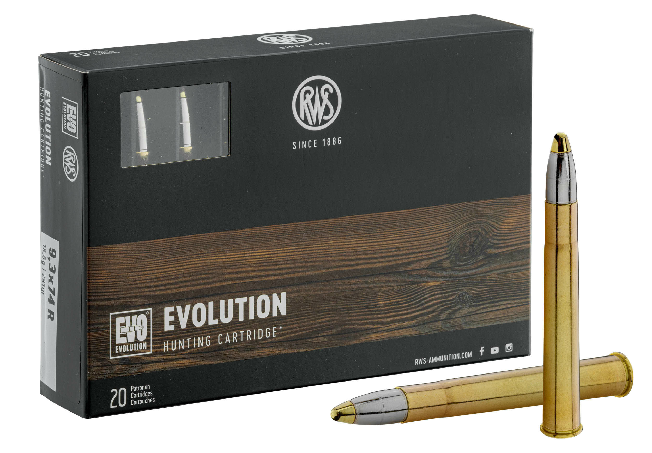 RWS 9.3x74 R Evolution 291 gr / 18.9 g