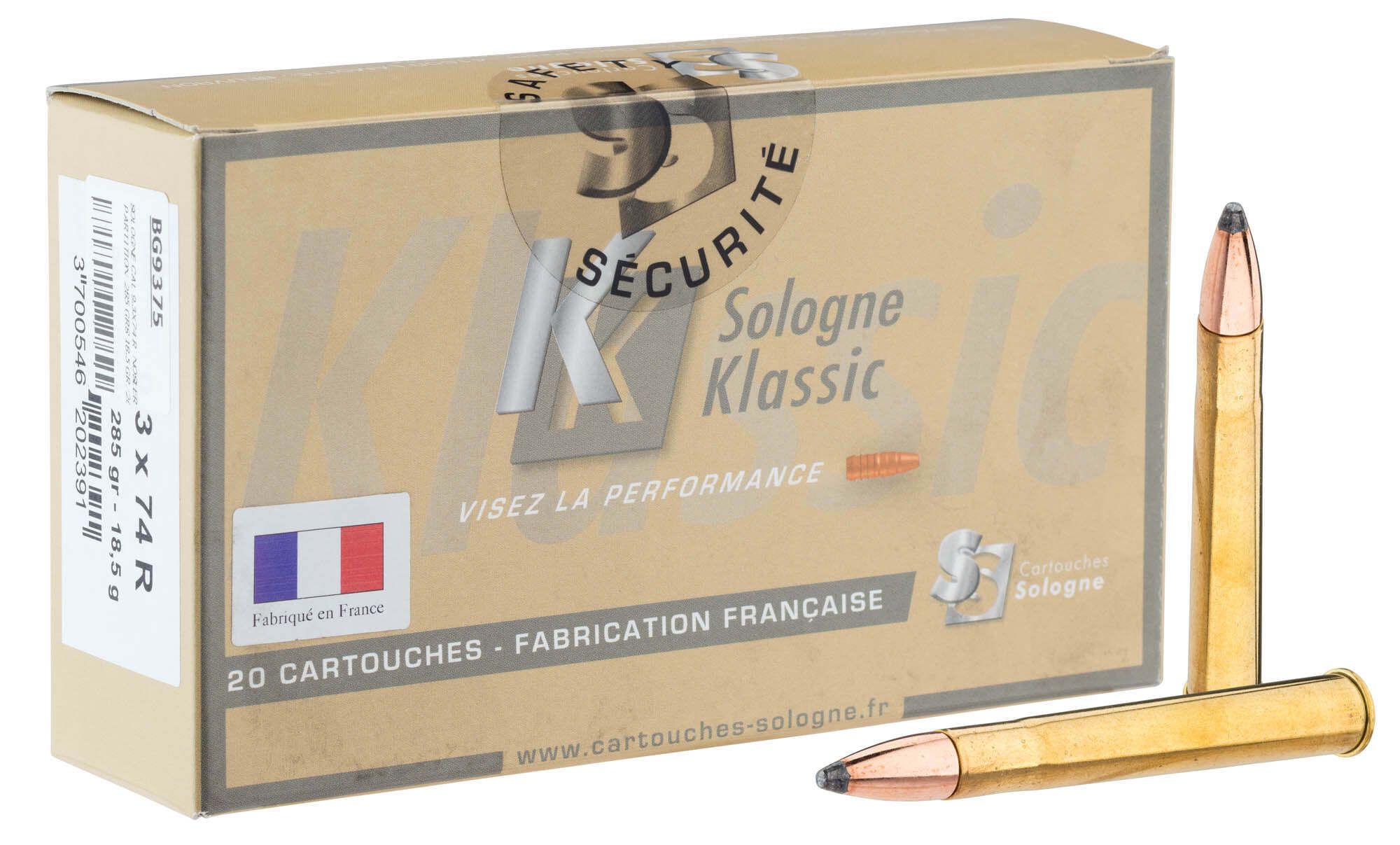 Sologne 9.3x74 R Klassic Nosler Partition 285 gr / 18,5 g