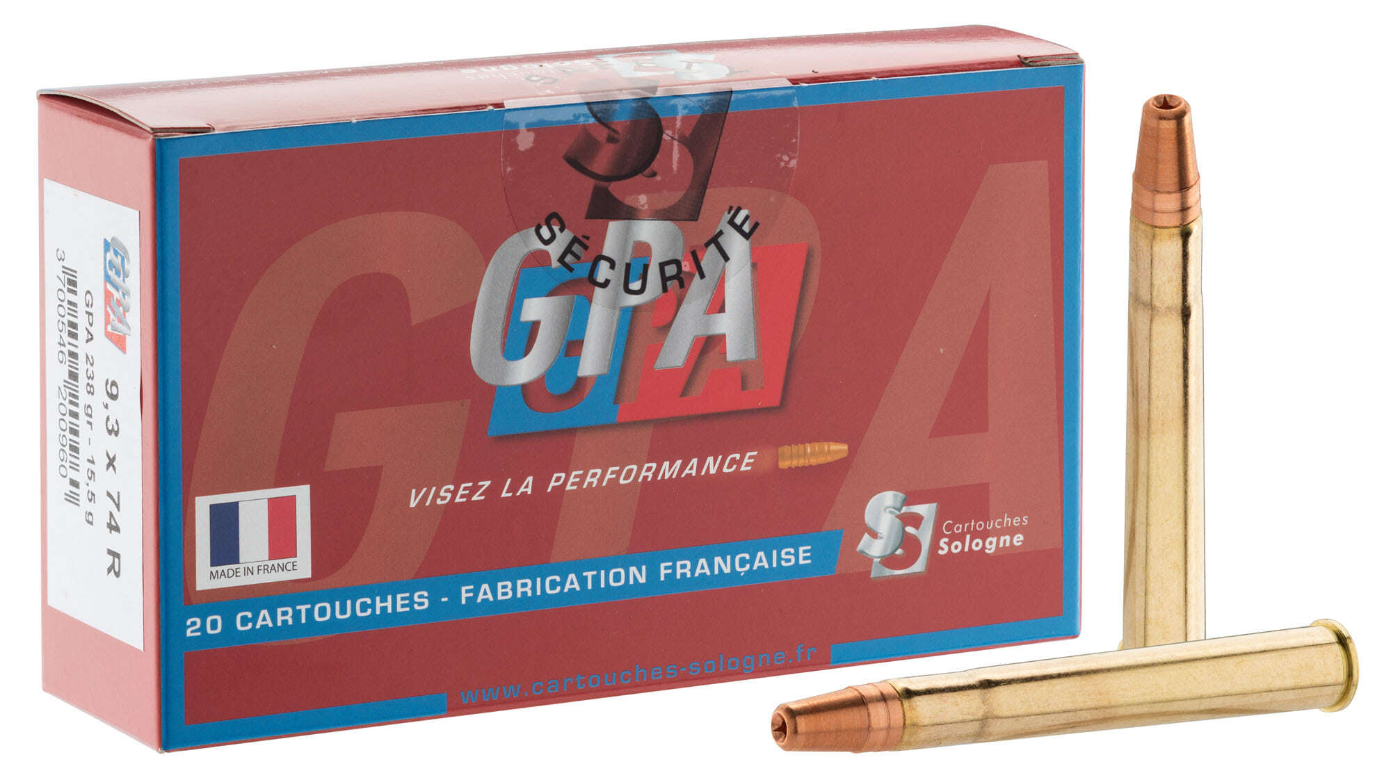 Sologne 9.3x74 R GPA 238 gr / 15,4 g