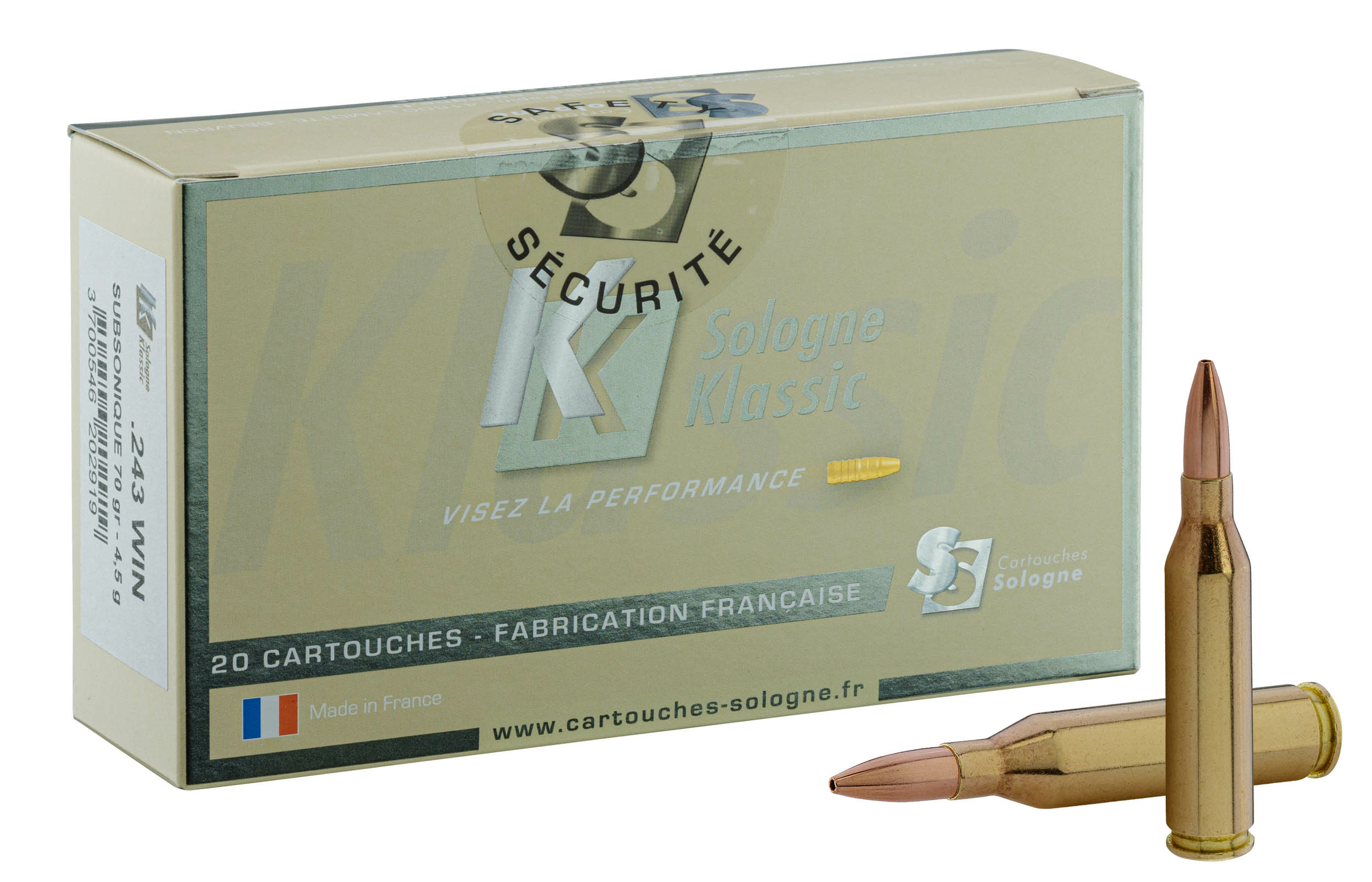 Sologne .243 Win Subsonique Sierra HPBT 70 gr / 4,5 g