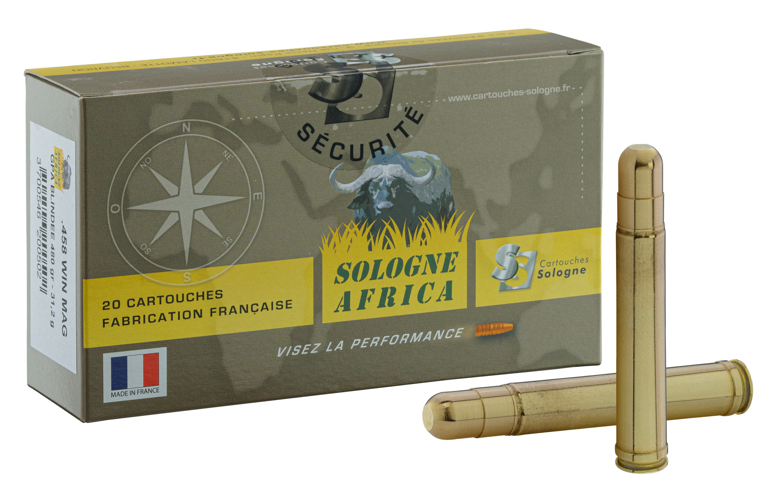 Sologne .458 Win. Mag. GPA Solid 480 gr / 31,2 g