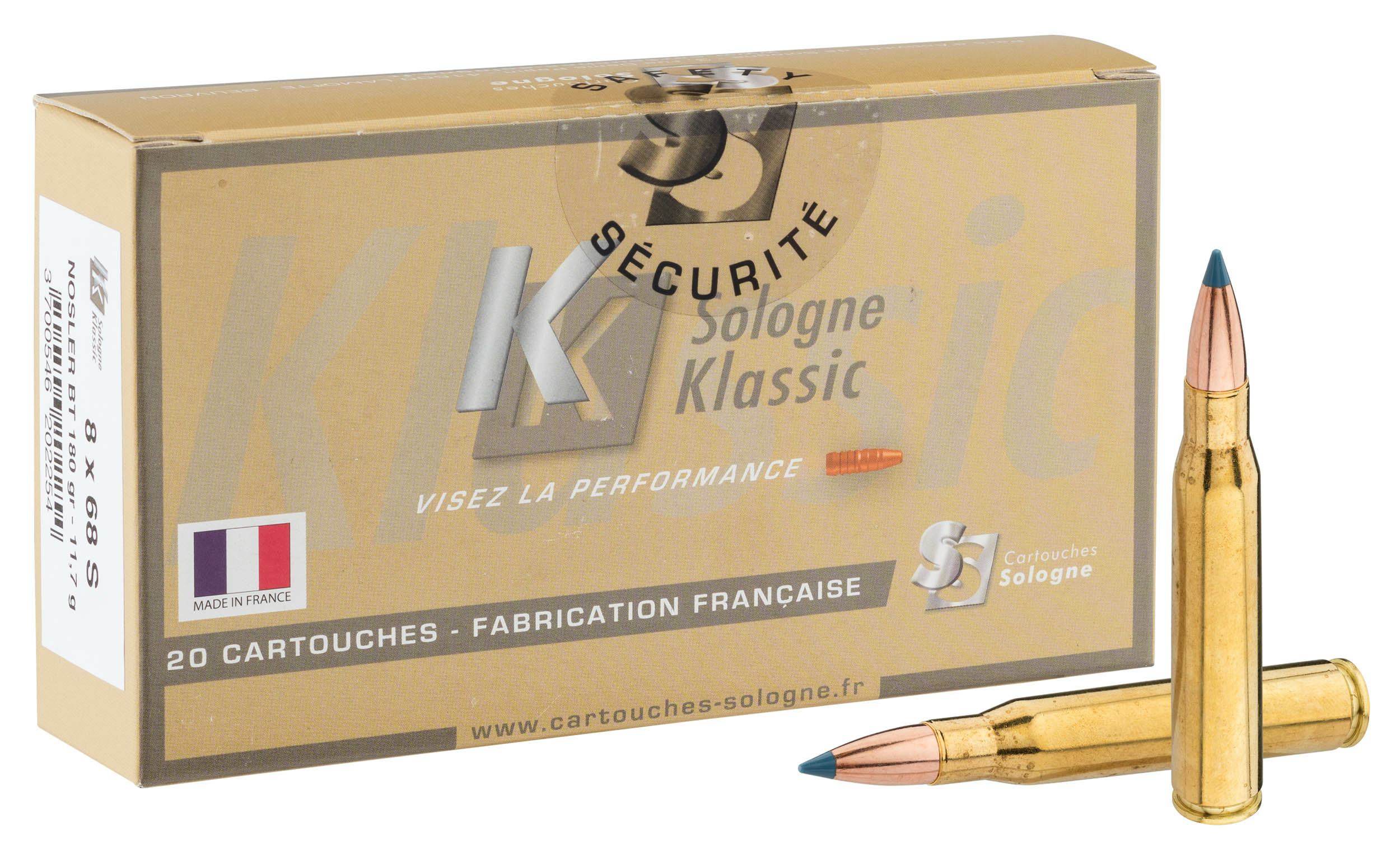Sologne 8x68 S Nosler Ballistic Tip 180 gr / 11,7 g