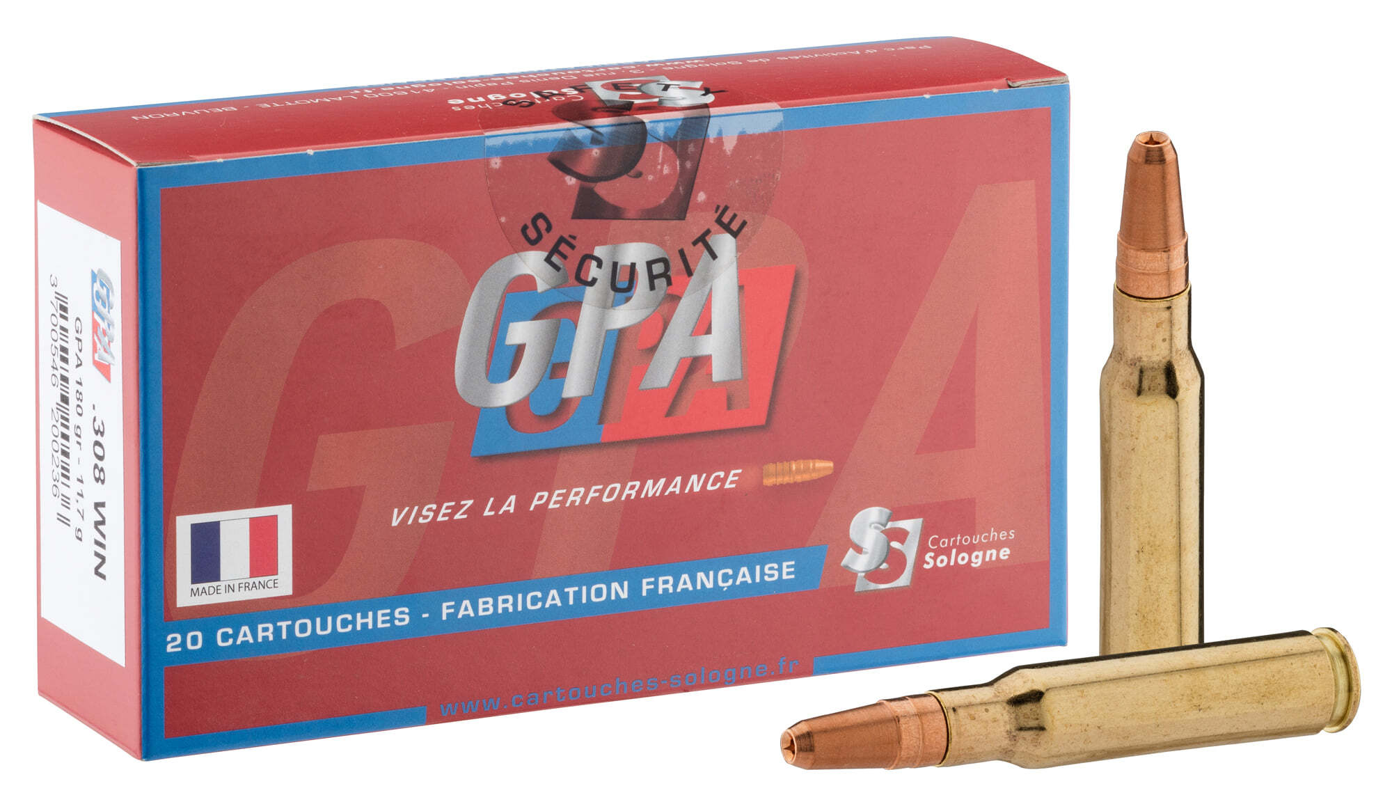 Sologne .308 Winchester GPA 180 gr / 11,7 g