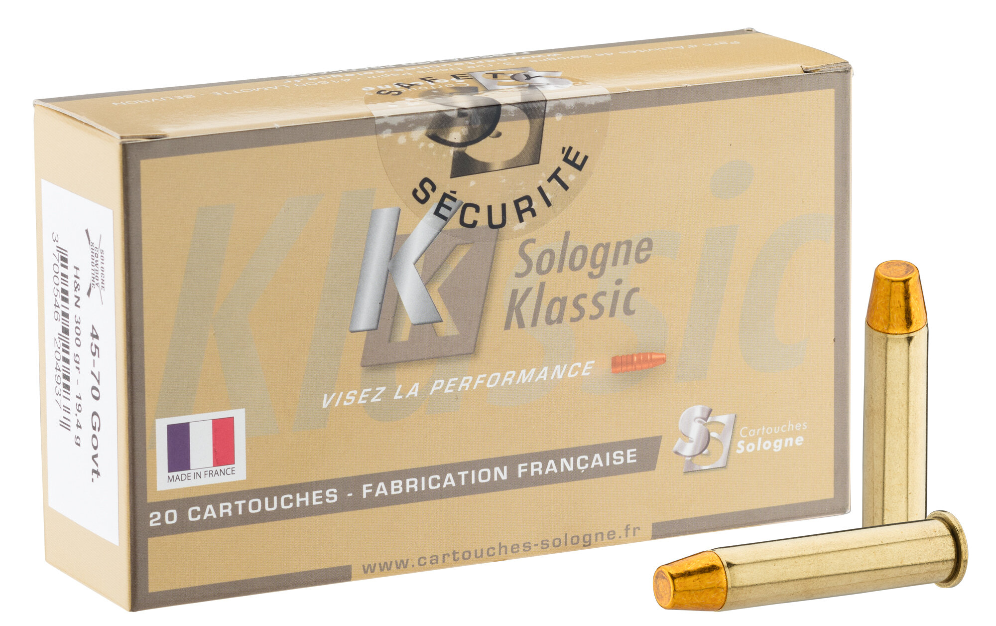 Sologne .45-70 Govt H&N TFN 300 gr / 19,4 g