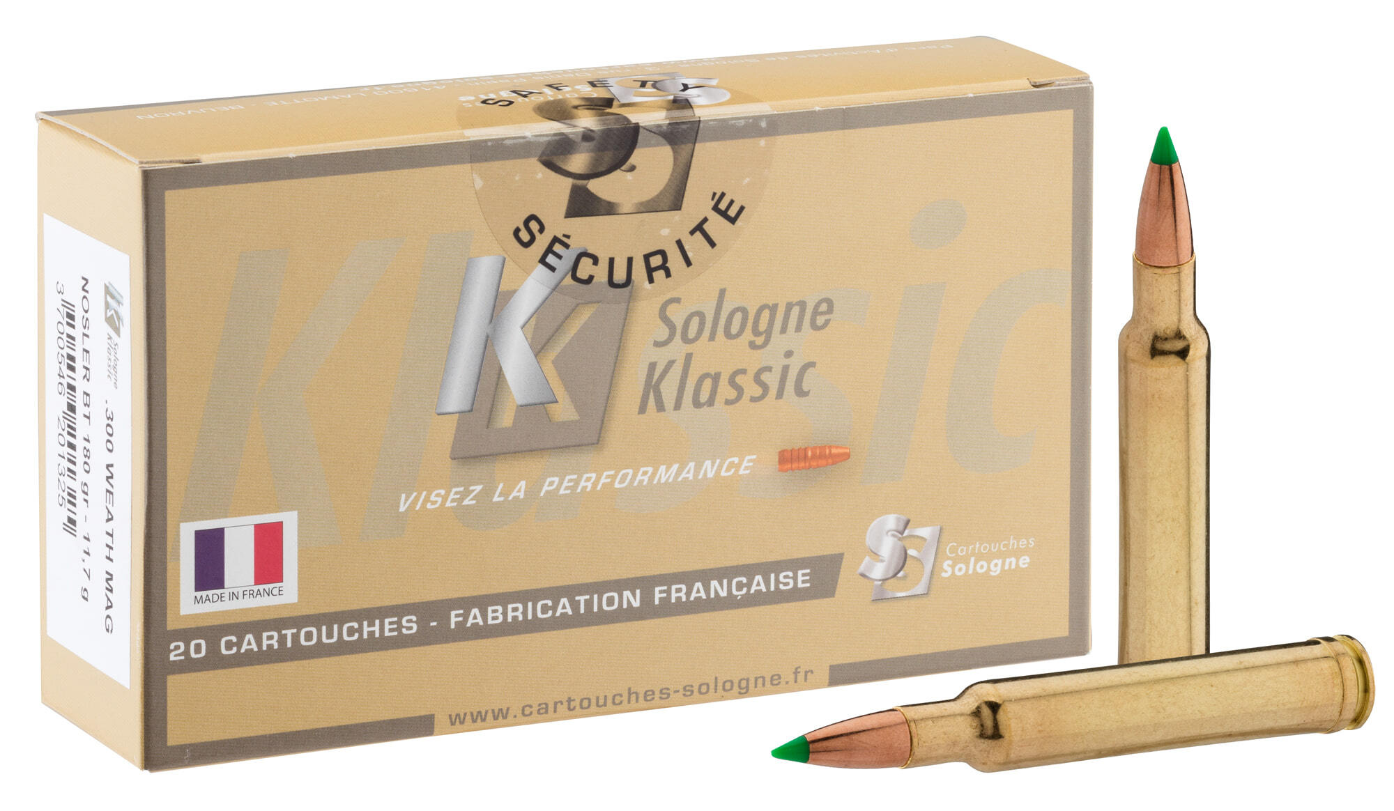 Sologne .300 Weatherby Magnum Nosler Ballistic Tip 180 gr / 12 g