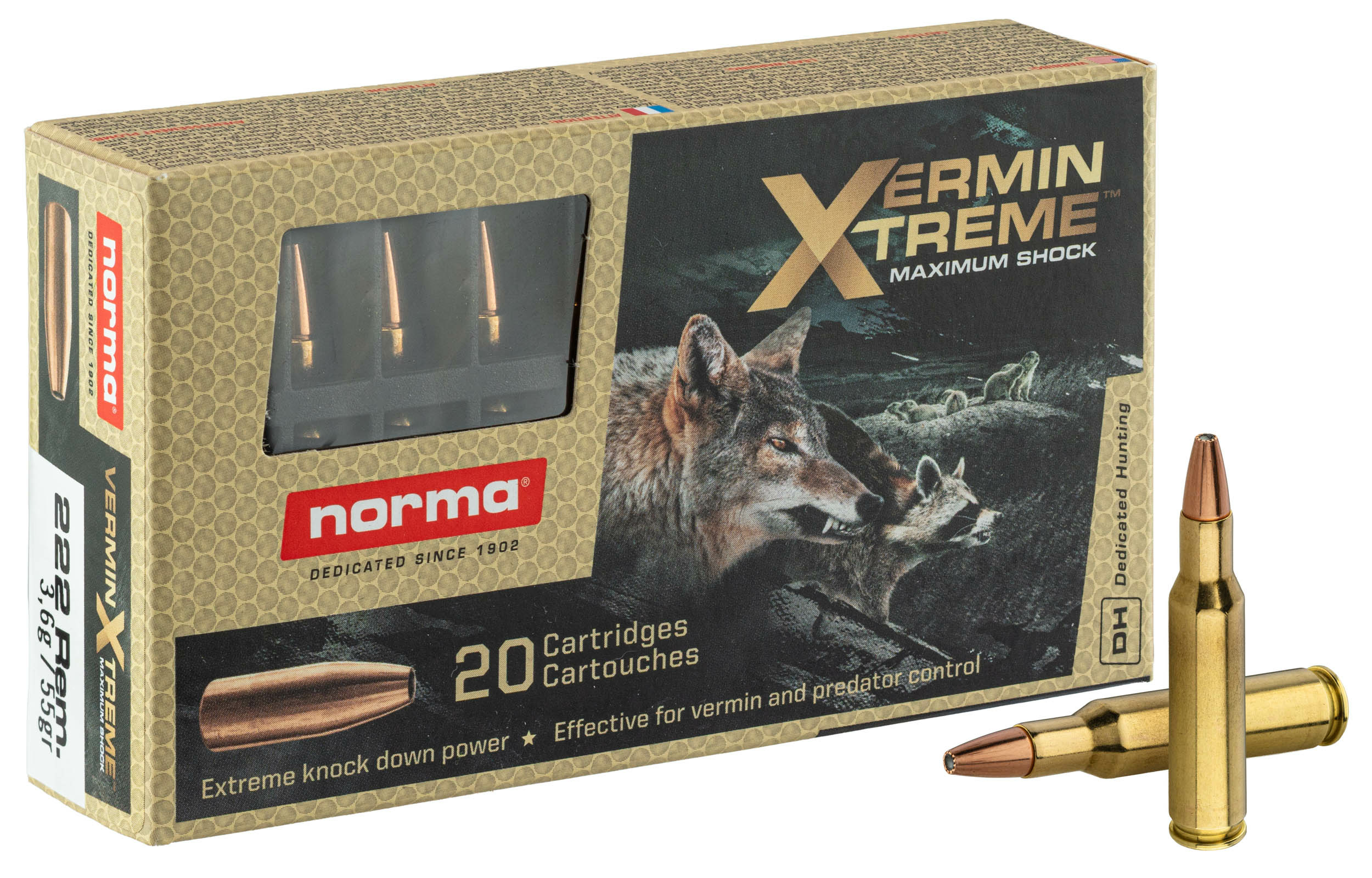 Norma .222 Remington VermintExtreme 55 grains / 3,6 g