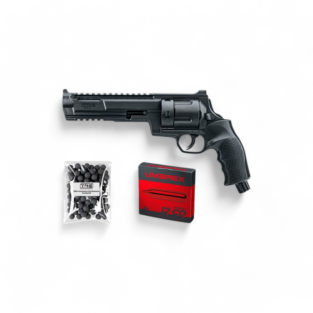 PACK PRET A TIRER T4E TR68 CAL 68 - 16 J (100 BILLES, 5 CART CO2)