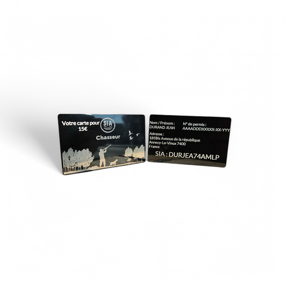 Carte SIA Chasseur – Carte physique gravée