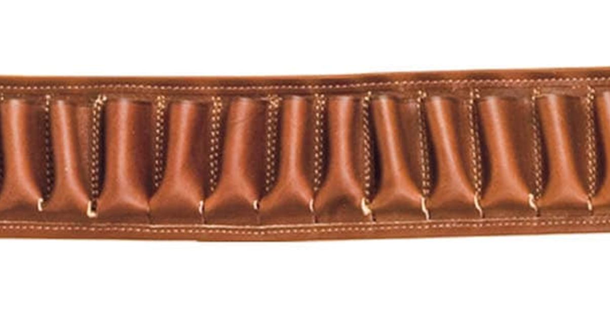 CEINTURE CARTOUCHIERE EN CUIR DE CHASSEUR FABRICATION ANCIENNE
