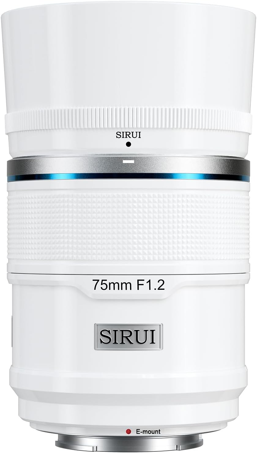 SIRUI Sniper 75mm Objektiv F1.2 Teleobjektiv für APS-C E-Mount weiß