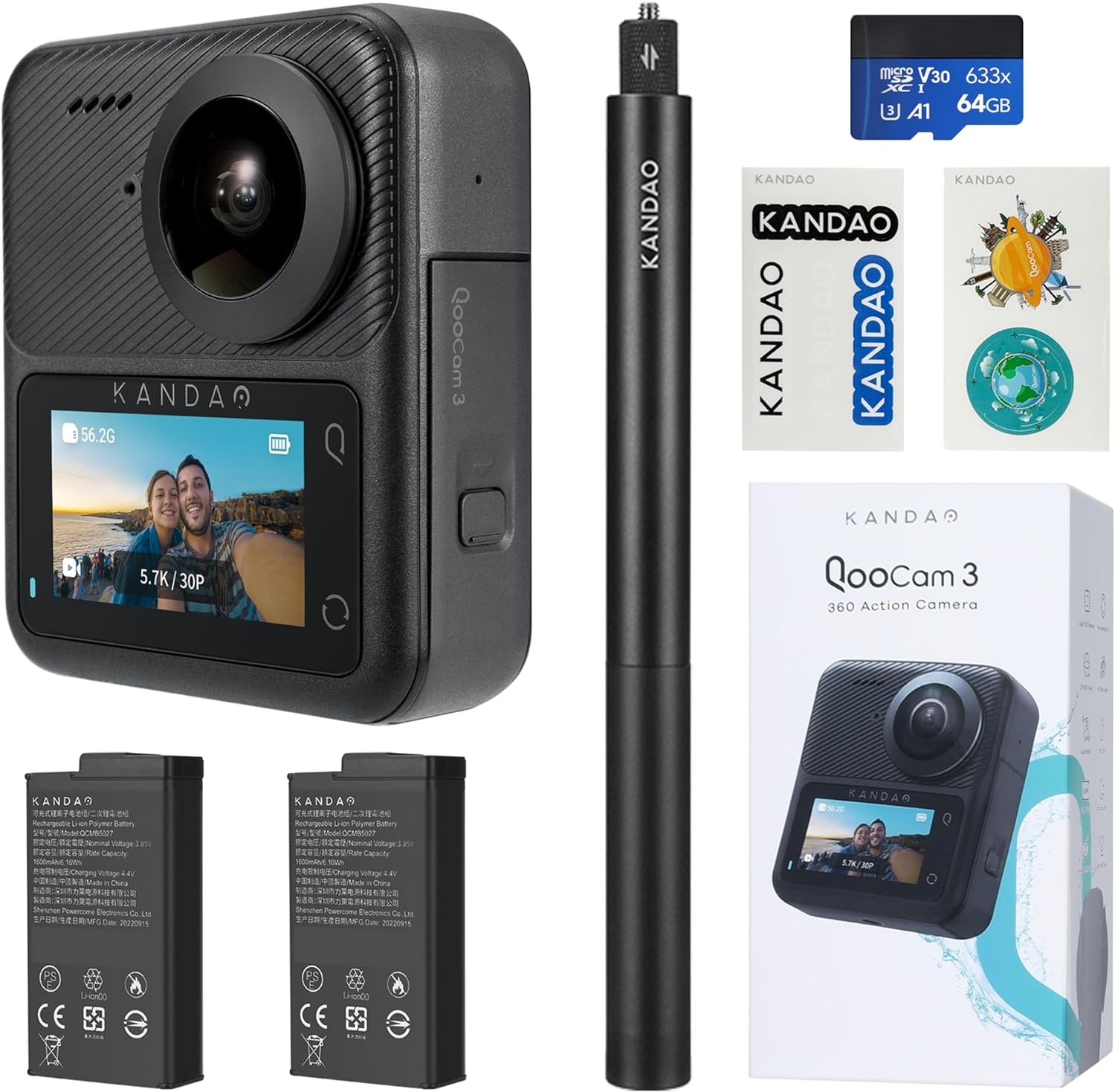 KanDao QooCam 3 360° Action Kamera Reise Combo