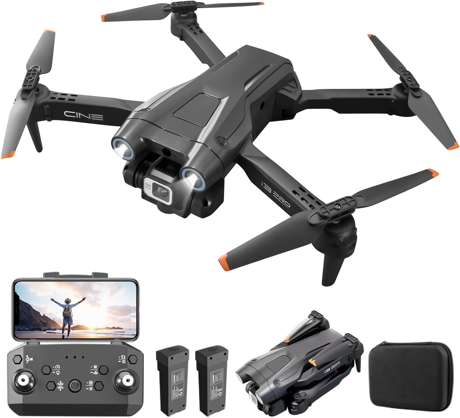 OKYUK i3 PRO Drohne mit Kamera 4K Schwarz