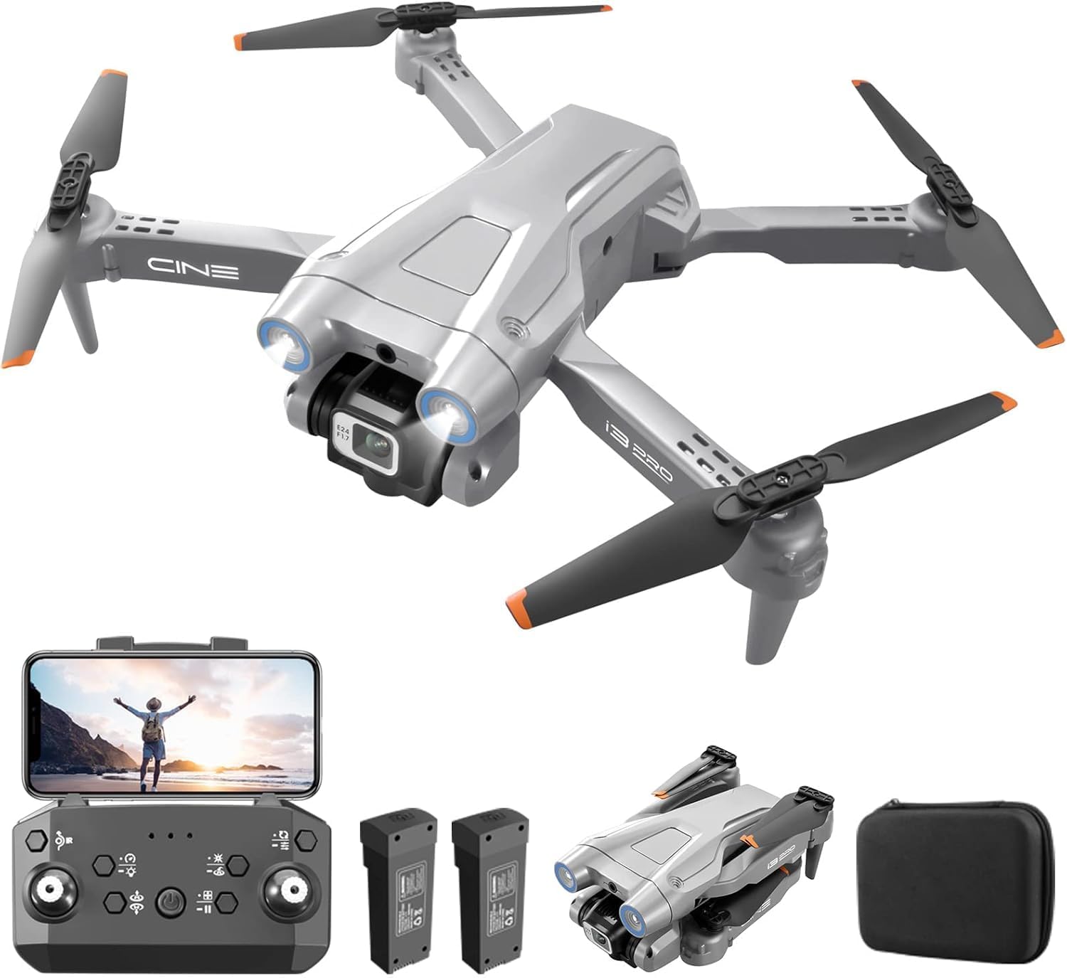 OKYUK i3 PRO Drohne mit 4K Kamera Grau