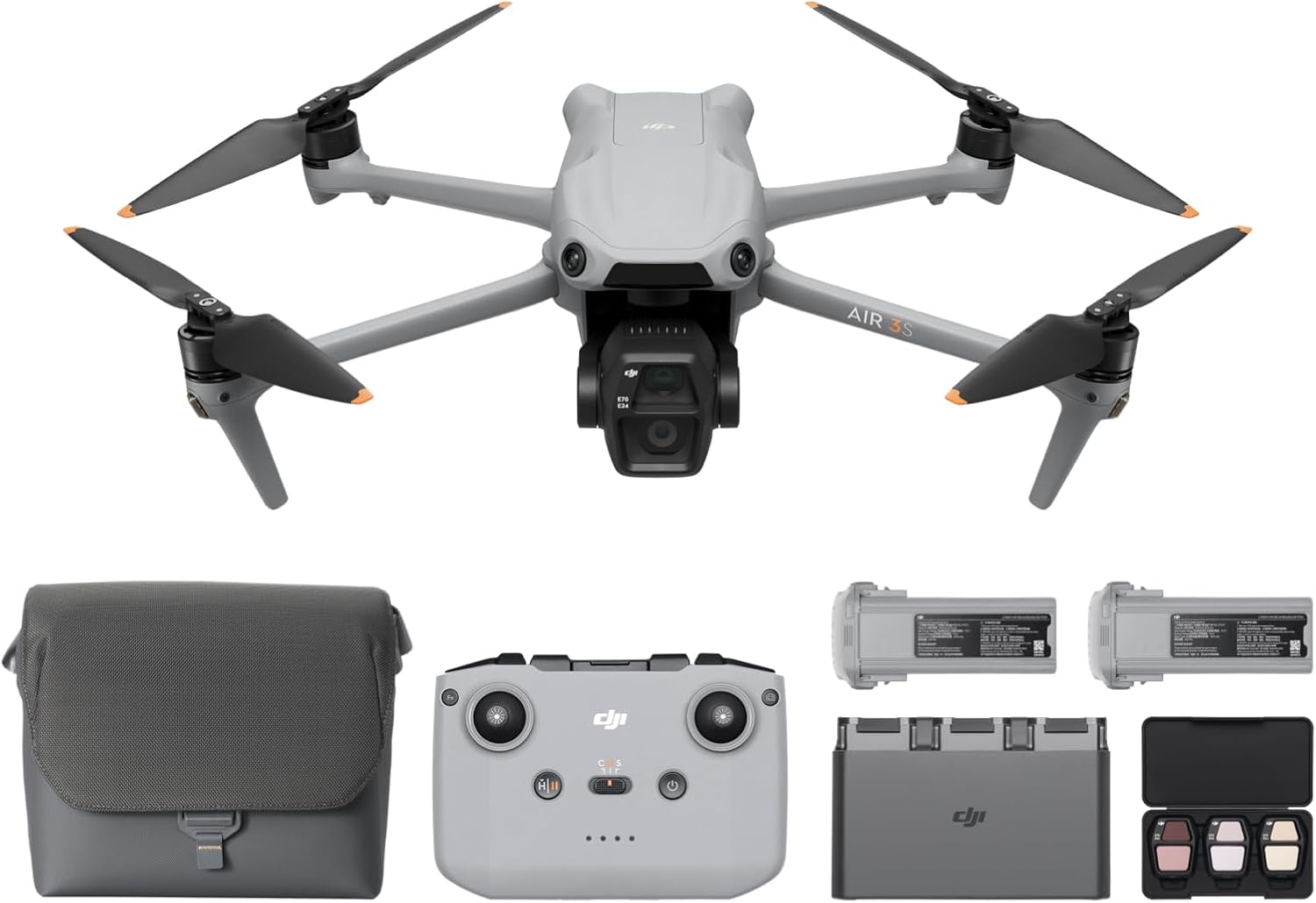 DJI Air 3S Fly More Combo (RC-N3) Drohne mit 3 Akkus für längere Flugzeit