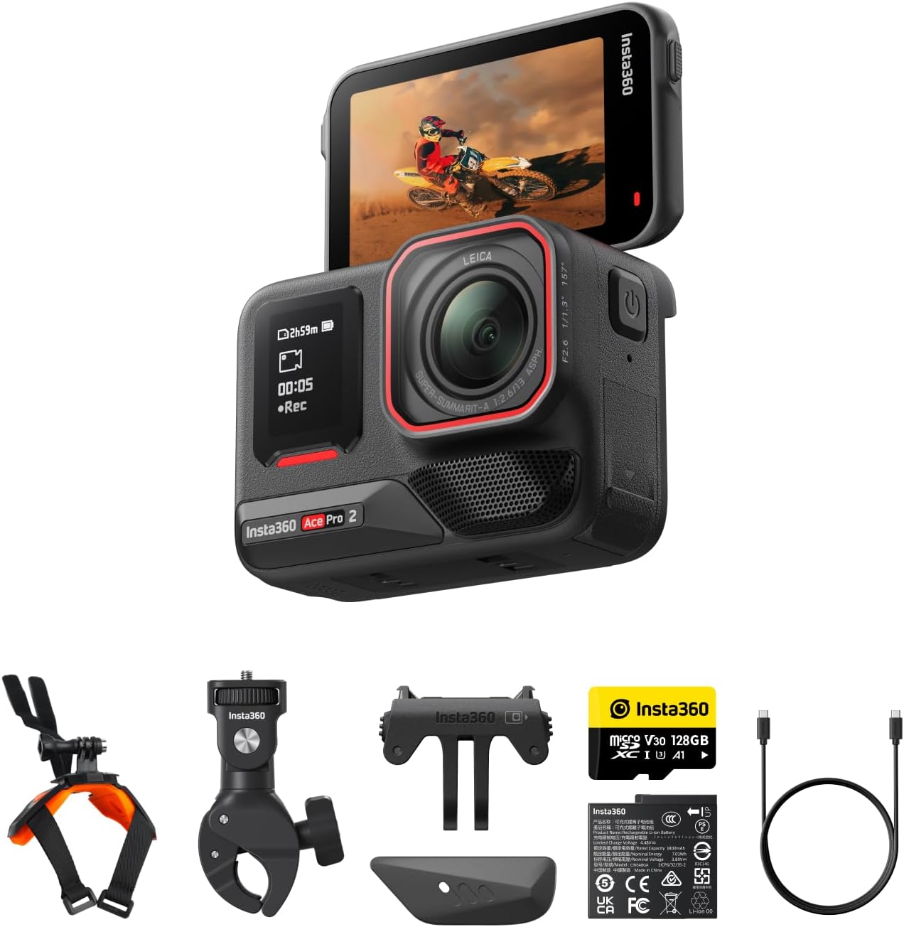 Insta360 Ace Pro 2 Bike-Bundle - 8K wasserdichte Actionkamera
