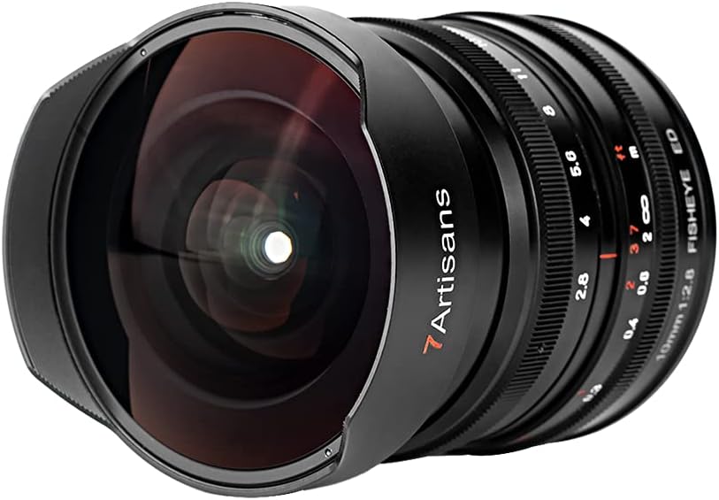 7artisans 10 mm F2,8 Vollbild-Ultra-Weitwinkel-Fischaugenobjektiv, 178 °, manueller Fokus, für spiegellose Canon RF-Mount-Kameras