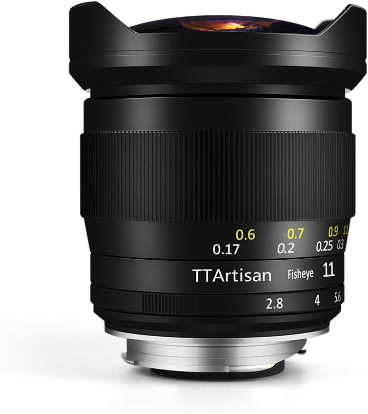 TTArtisan 11 mm F2.8 Kameralinse, Fisheye, kompatibel mit EOS R Mount Kameras wie R RP R5 R6 Schwarz EOS RF Mount