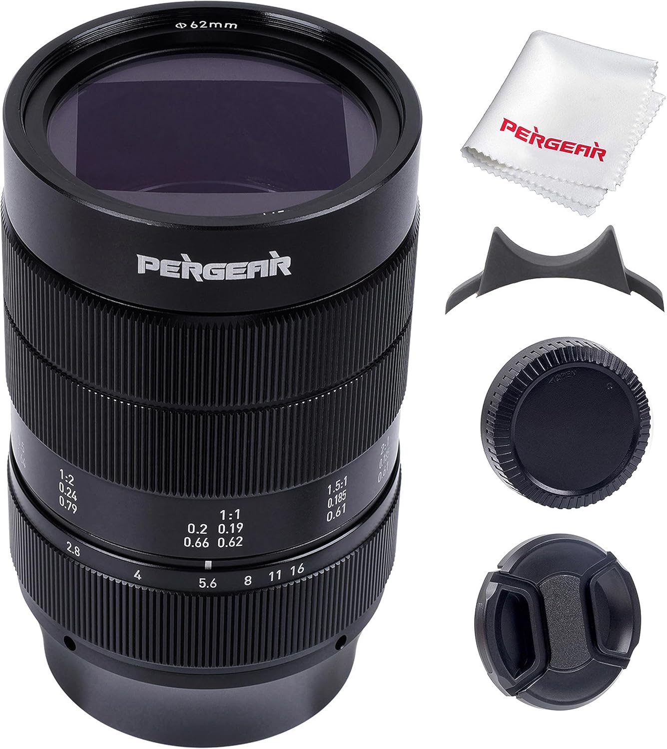 PERGEAR 60mm F2.8 II Ultra-Makro-Objektiv mit 2-facher Vergrößerung, kompatibel mit spiegellosen Vollformatkameras mit Canon EOS-R-Montage EOS R RP R5 R6 R7