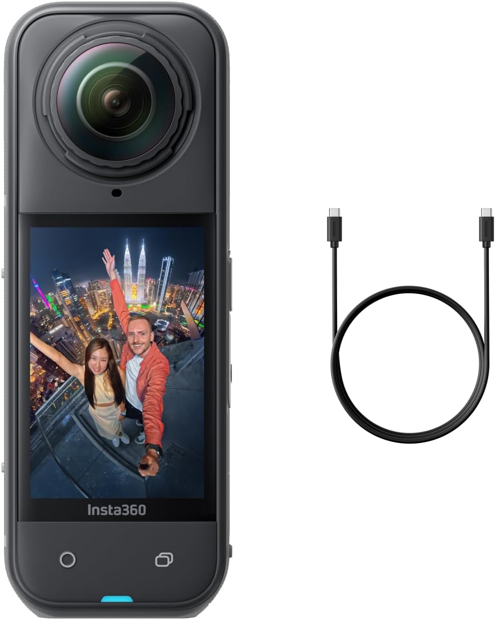 Insta360 X5 - wasserdichte 8K 360°-Action-Cam, Spitze bei wenig Licht, Unsichtbarer Selfie-Stick-Effekt, robuste austauschbare Linse, 3 h Akku, integr. Windschutz, Stabilisierung, Dreifach-KI-Chip