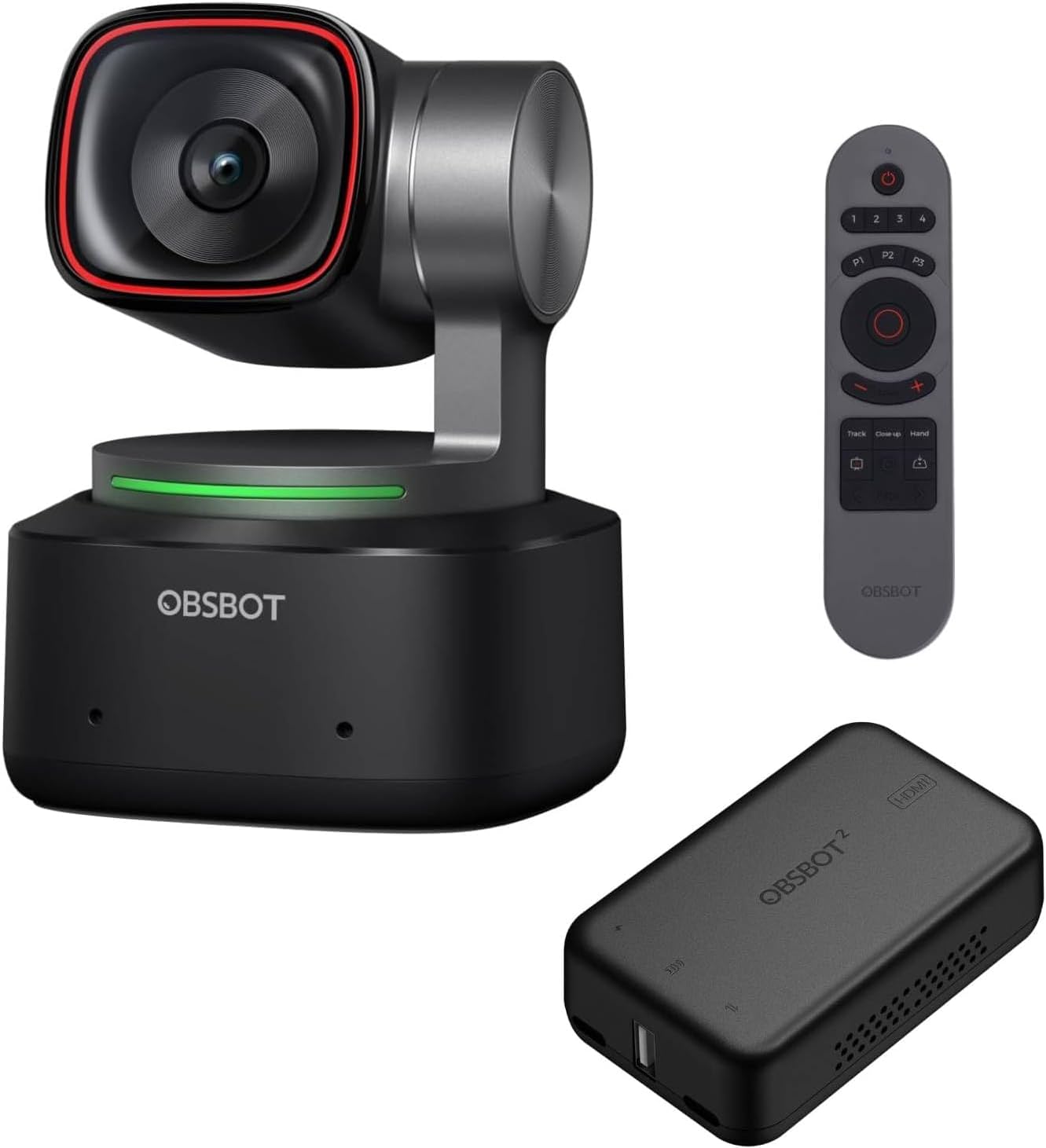 OBSBOT Tiny 2 Webcam Bundle mit UVC HDMI Adapter 2.0 & Smart Remote Control