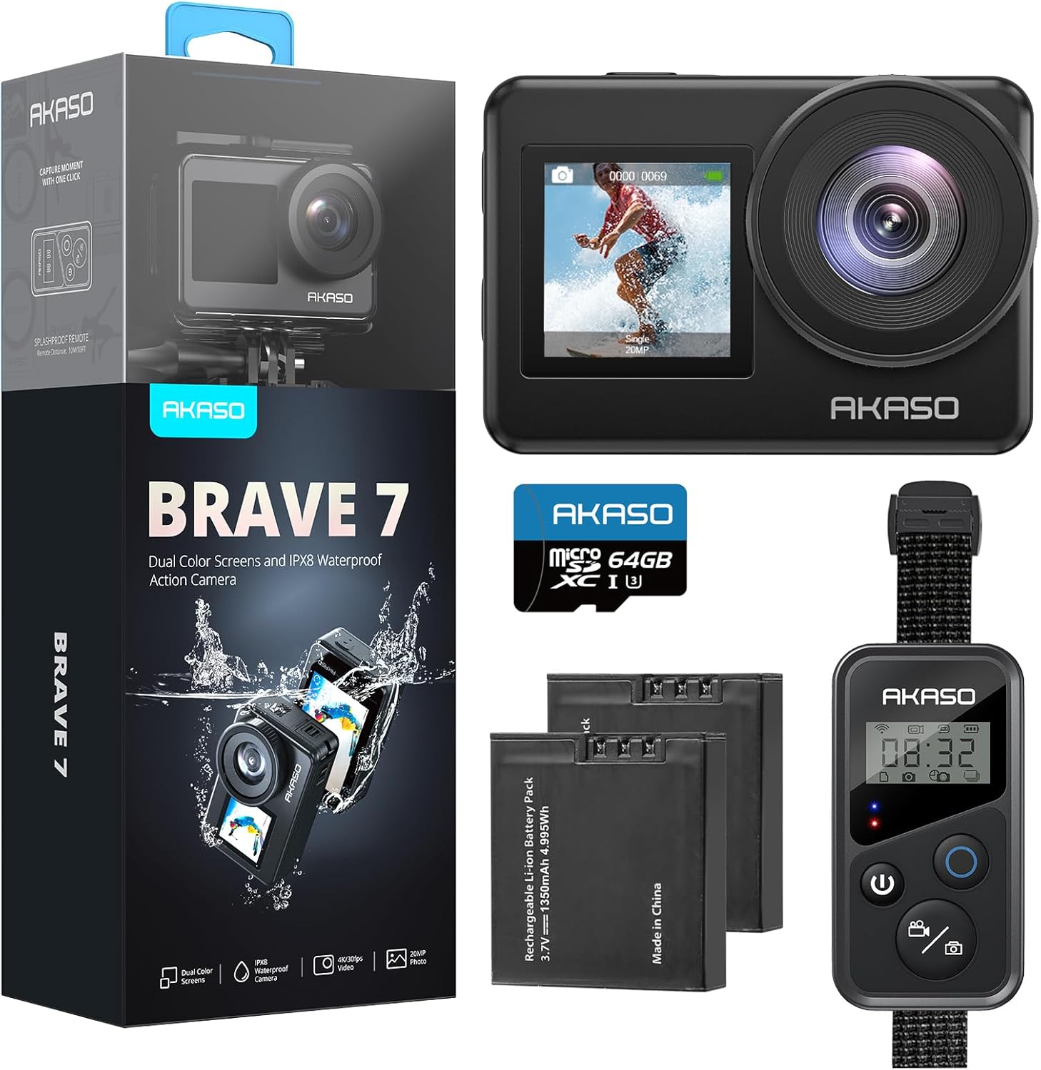 AKASO Brave 7 mit 64GB Speicherkarte