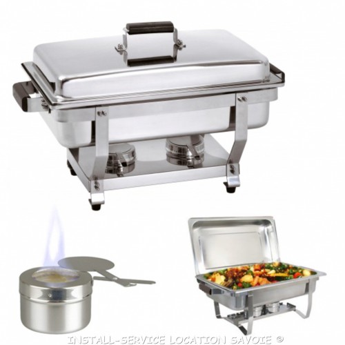 Chafing dish pour buffet avec couvercle / alcool / GN 1/1