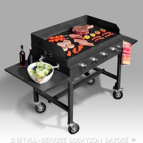 Barbecue King sur roues [cuisson 90 X 50 cm] - sans gaz