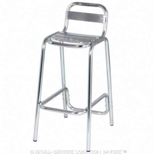 Chaise haute design aluminim avec dossier