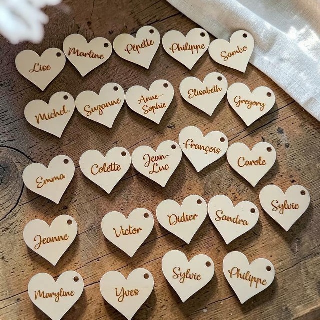 coeur table bois