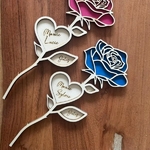 rose en bois gravée
