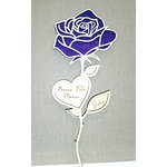 Rose en bois gravée bleu