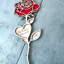 Rose en bois personnalisée
